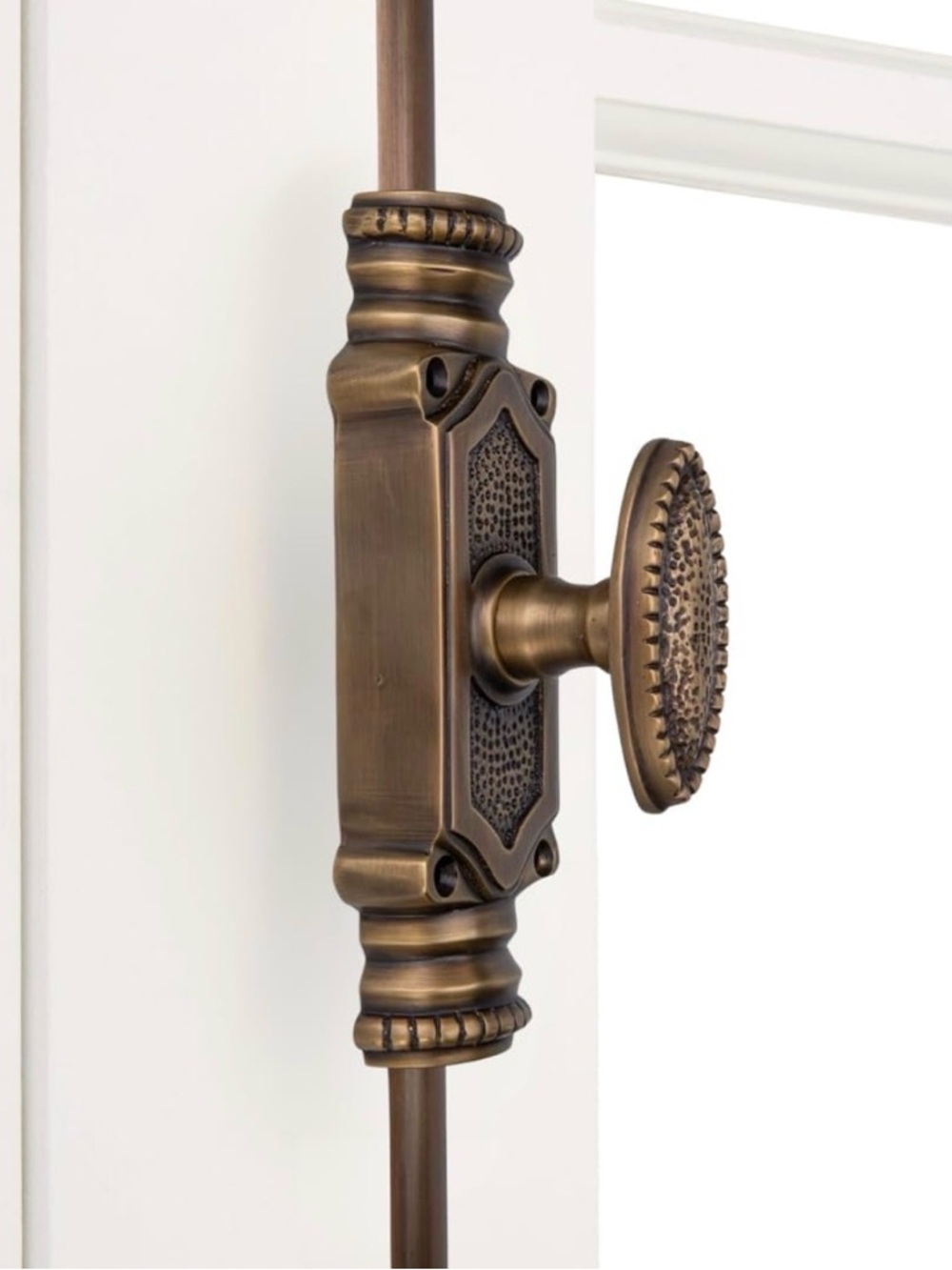 Antique Brass Cremone Bolt 9 Ft Door Lock Adjustable Rods Vintage New